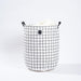 Home Life Canvas Laundry Basket - Black Grid-Laundry Basket