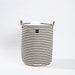 Home Life Canvas Laundry Basket - Bold Black Stripe-Laundry Basket