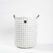 Home Life Canvas Laundry Basket - Grey Grid-Laundry Basket