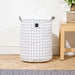 Home Life Canvas Laundry Basket - Grey Grid-Laundry Basket
