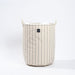 Home Life Canvas Laundry Basket - Grey Stripe-Laundry Basket