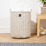 Home.Life Canvas Laundry Basket Grey Stripe