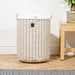 Home Life Canvas Laundry Basket - Grey Stripe-Laundry Basket