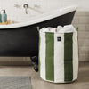 Home.Life Canvas Laundry Storage Bag Broad Stripe Dark Moss