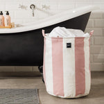 Home.Life Canvas Laundry Storage Bag Broad Stripe Dusty Pink