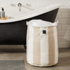 Home.Life Canvas Laundry Storage Bag Broad Stripe Stone