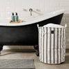 Home.Life Canvas Laundry Storage Bag Pinstripe Black