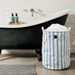 Home.Life Canvas Laundry Storage Bag Pinstripe Sea Foam