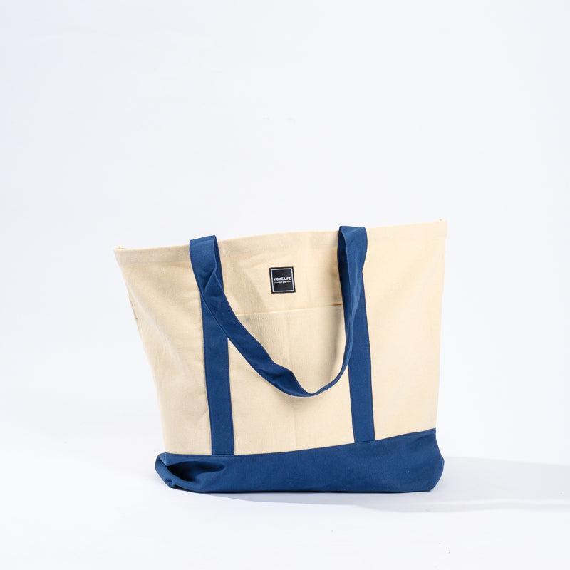 Home.Life Canvas Tote Bag | Natural/Navy | Beach Bags – Whitehouse