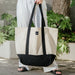 Home.Life Canvas Tote Bag - Natural/Black-BEACH BAGS