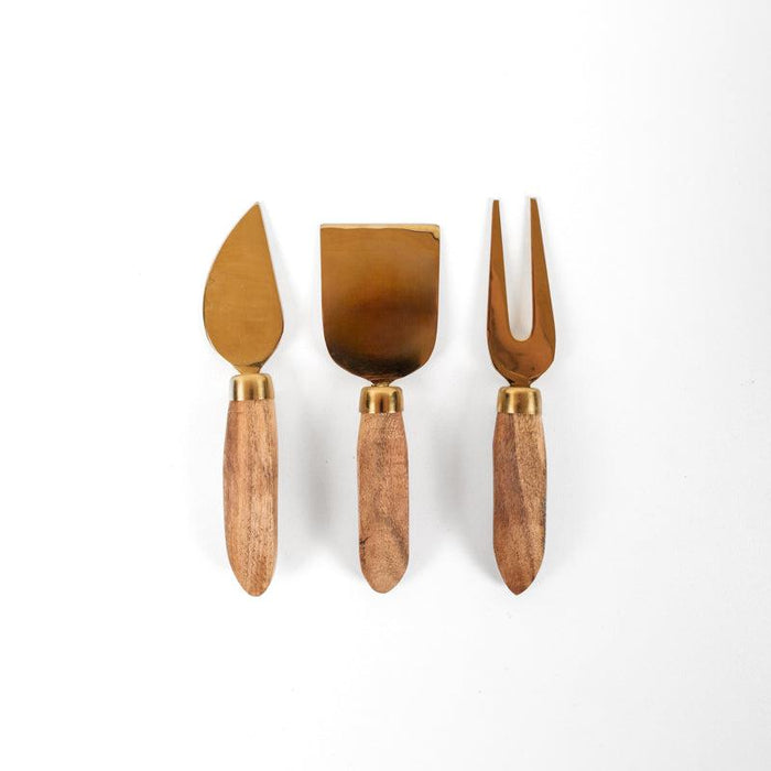 Cheese Knife with Wooden Handle - Set of 3