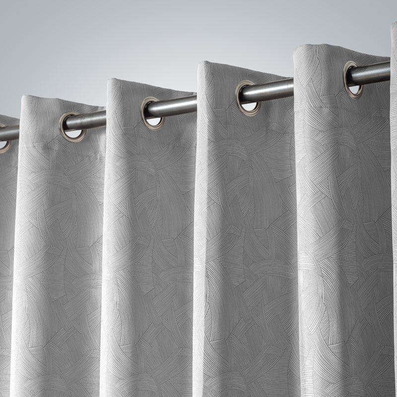 Enigma Eyelet Woven Blockout - Slate-CURTAINS