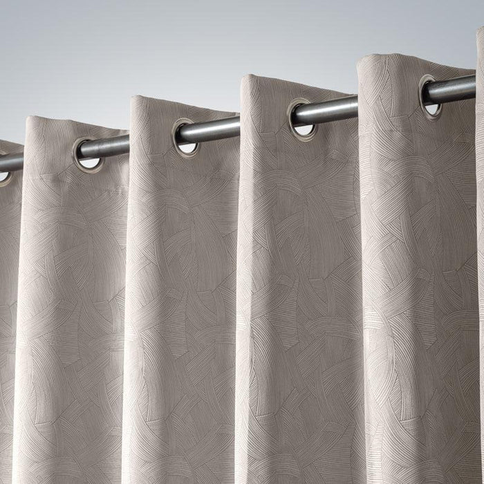Enigma Eyelet Woven Blockout - Taupe-CURTAINS
