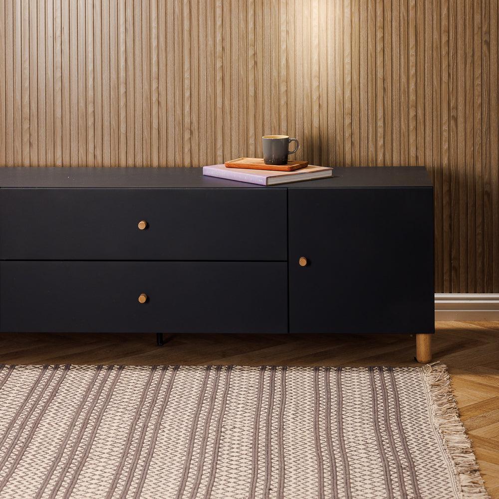 GeoLoom Dari Carpet Charcoal-Carpets/Rugs