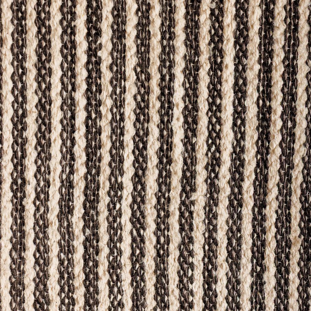 Home.Life Herringbone Cotton Rug Black and Natural-Carpets/Rugs