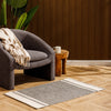 Home.Life Herringbone Cotton Rug Black and Natural