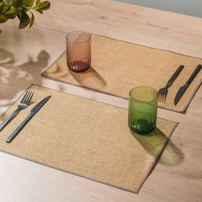 HOME.LIFE Jute Grey Hemmed Placemats - 4 pack-Placemats