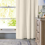 Home.Life Leaf Lined Taped Curtain Natural