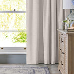 Home.Life Leaf Lined Taped Curtain Stone