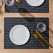 HOME.LIFE Leatherette Placemat - Black-Placemats