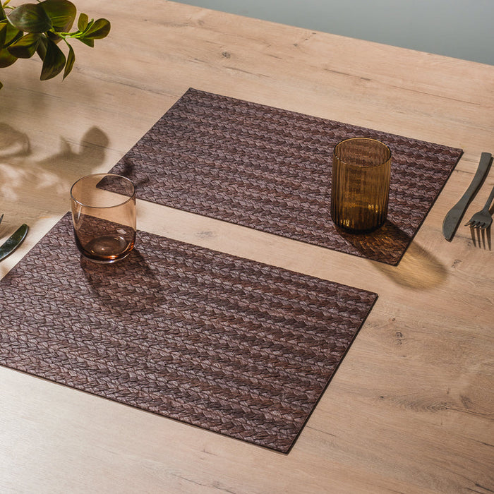 HOME.LIFE Leatherette Placemat - Brown-Placemats