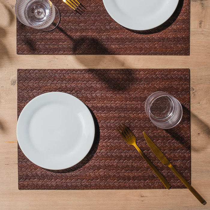 HOME.LIFE Leatherette Placemat - Brown-Placemats