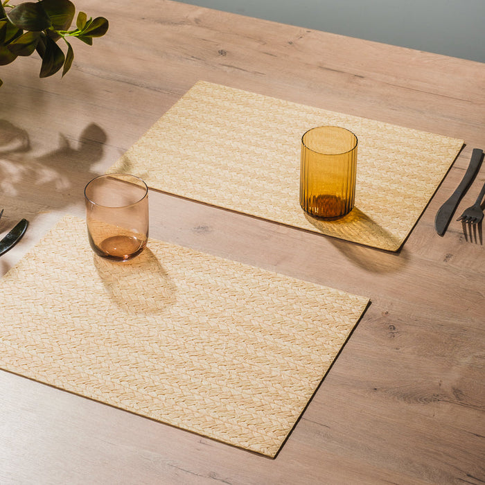 HOME.LIFE Leatherette Placemat - Stone-Placemats