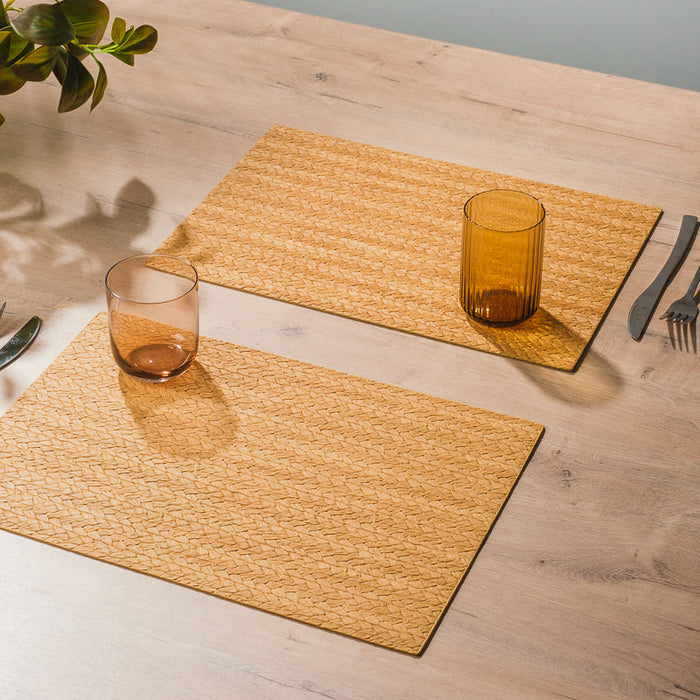 HOME.LIFE Leatherette Placemat - Tan-Placemats