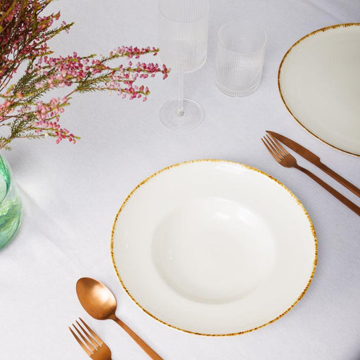 Cap Rimmed Bowl - Natural Ivory-Ceramic