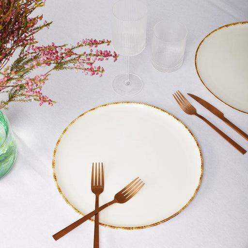 Dinner Rimmed Plate - Natural Ivory-Ceramic