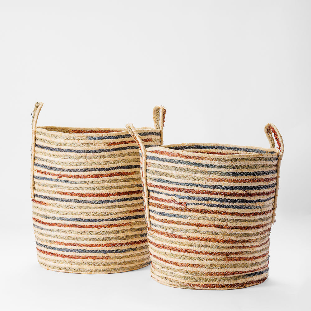 Home.Life Maize Shaded Rope Basket Blue-Storage Baskets