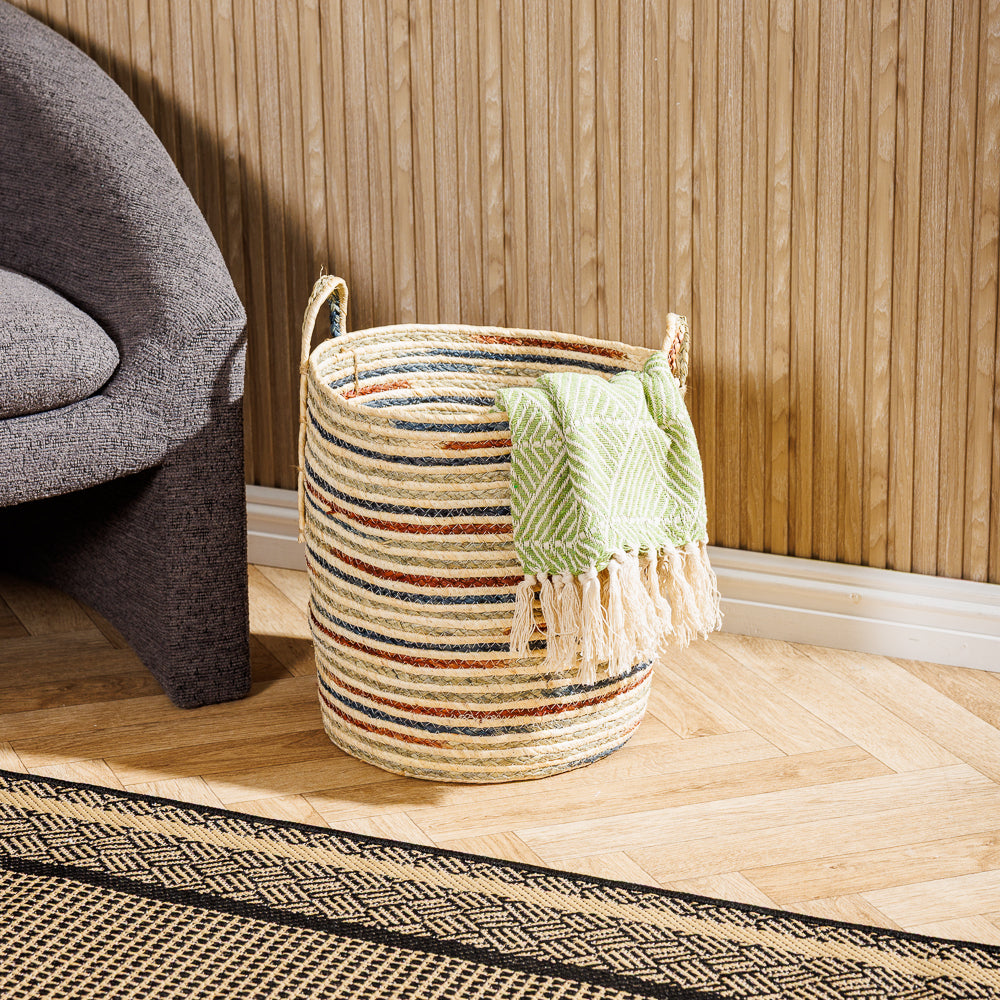 Home.Life Maize Shaded Rope Basket Blue-Storage Baskets