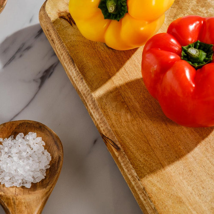 Mango Wood Paddle Board Rectangular - White Handle