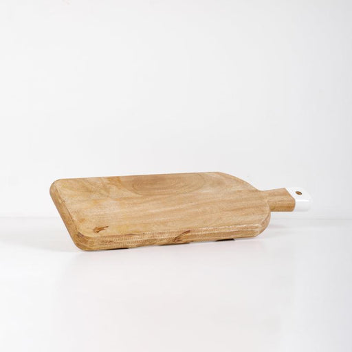 Mango Wood Paddle Board Rectangular - White Handle