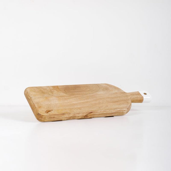 Mango Wood Paddle Board Rectangular - White Handle