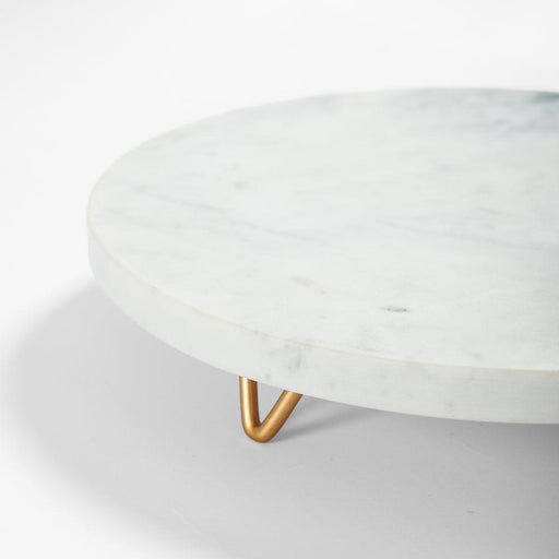 Home.Life Marble Display Platter with Metal Legs-Platters
