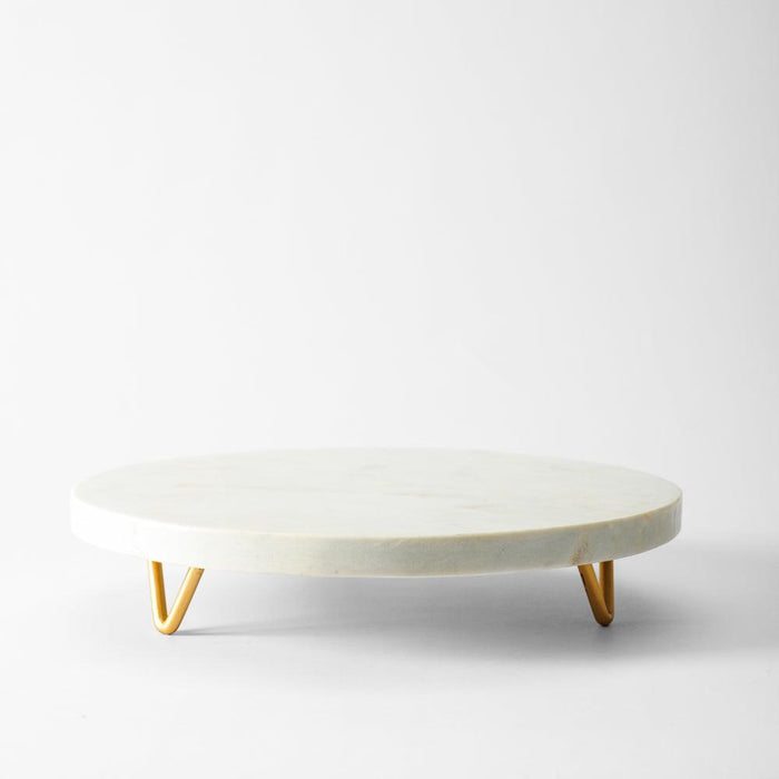 Home.Life Marble Display Platter with Metal Legs-Platters