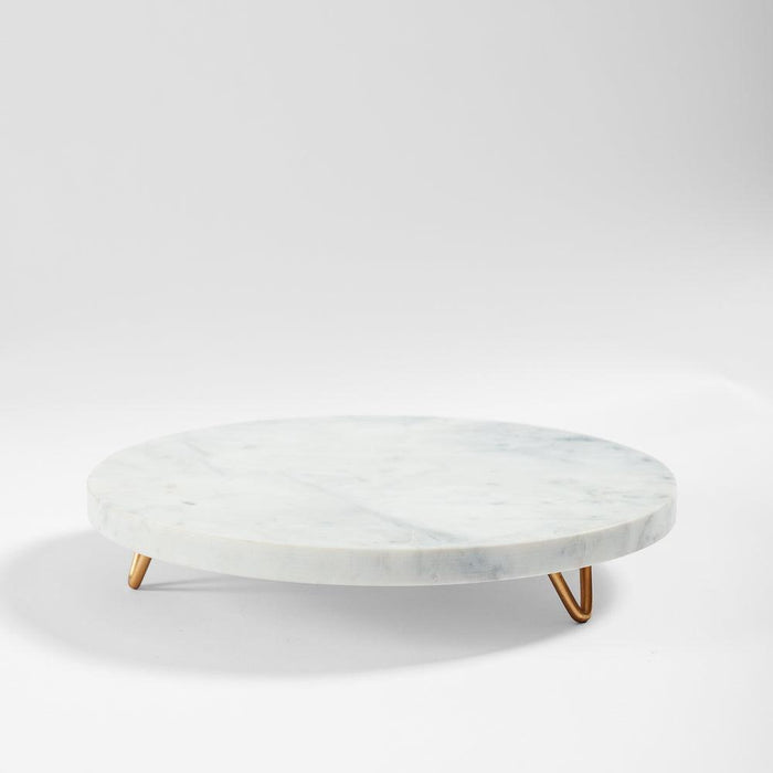 Home.Life Marble Display Platter with Metal Legs-Platters