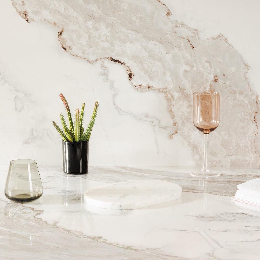 Home.Life Marble Oval Platter-Platters
