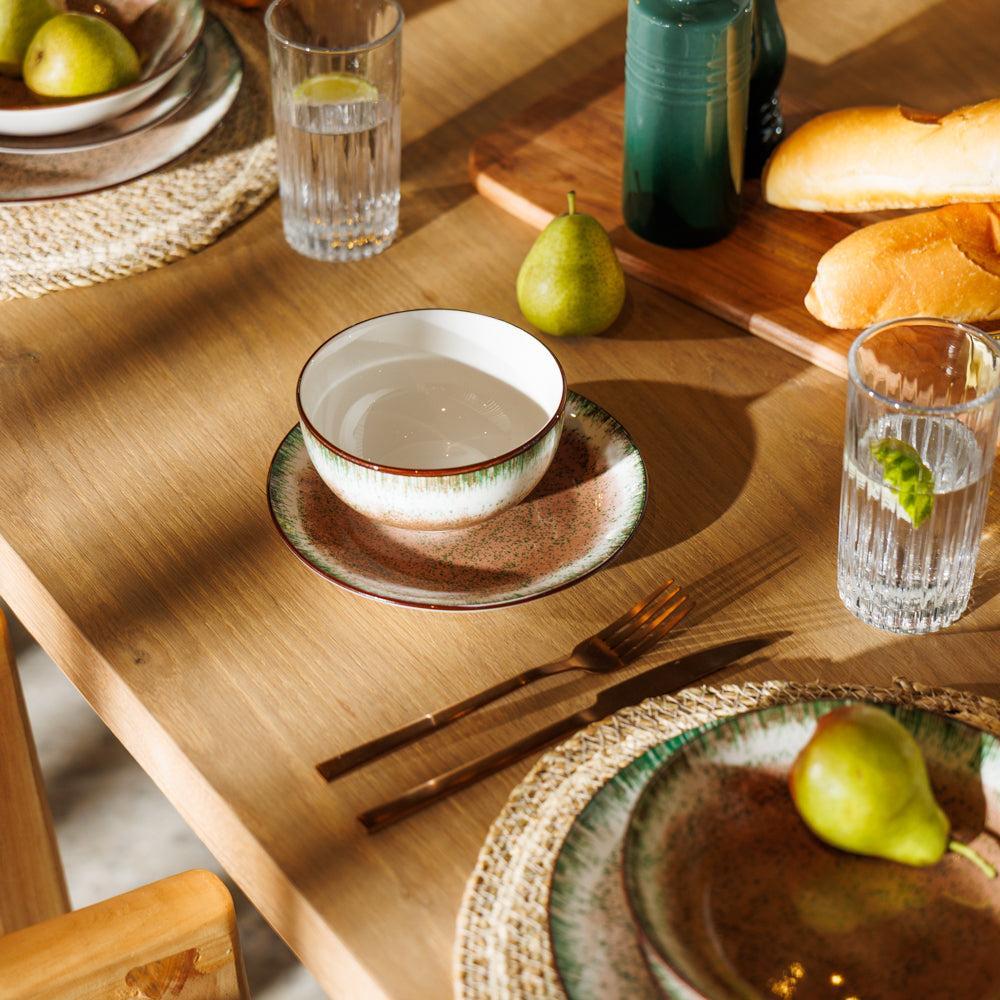 Home.Life Marbled Soup Bowl Forest Fern-Bowls