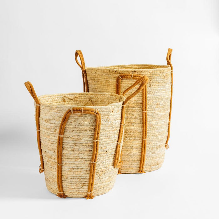 Home.Life Natural Corn Rope Handle Basket Walnut-Storage Baskets