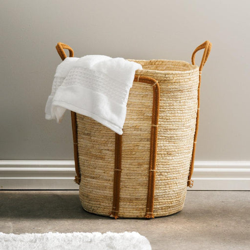 Home.Life Natural Corn Rope Handle Basket Walnut-Storage Baskets