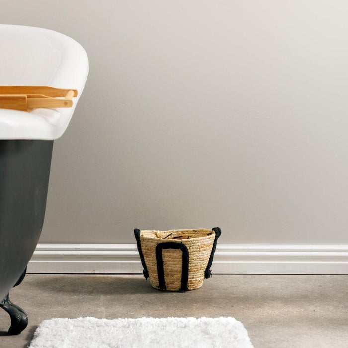 Home.Life Natural Corn Rope Handle Planter Basket Black-Planter