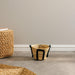 Home.Life Natural Corn Rope Handle Planter Basket Black-Planter