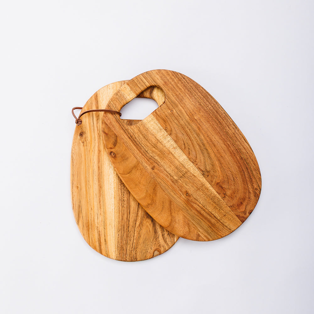 Home.Life Oval Chopping Boards Natural Set of 2-Chopping Boards