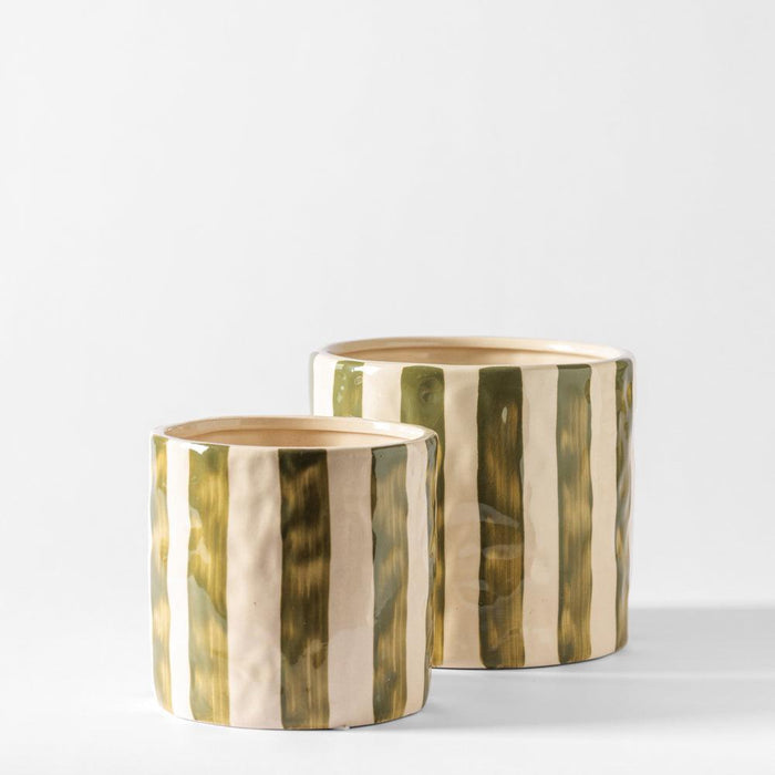Home.Life Planter Natural Bold Stripe Forest-Décor