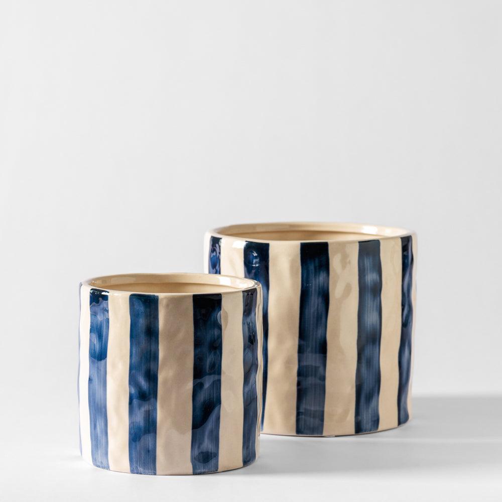 Home.Life Planter Natural Bold Stripe Ocean Bay-DÃ©cor