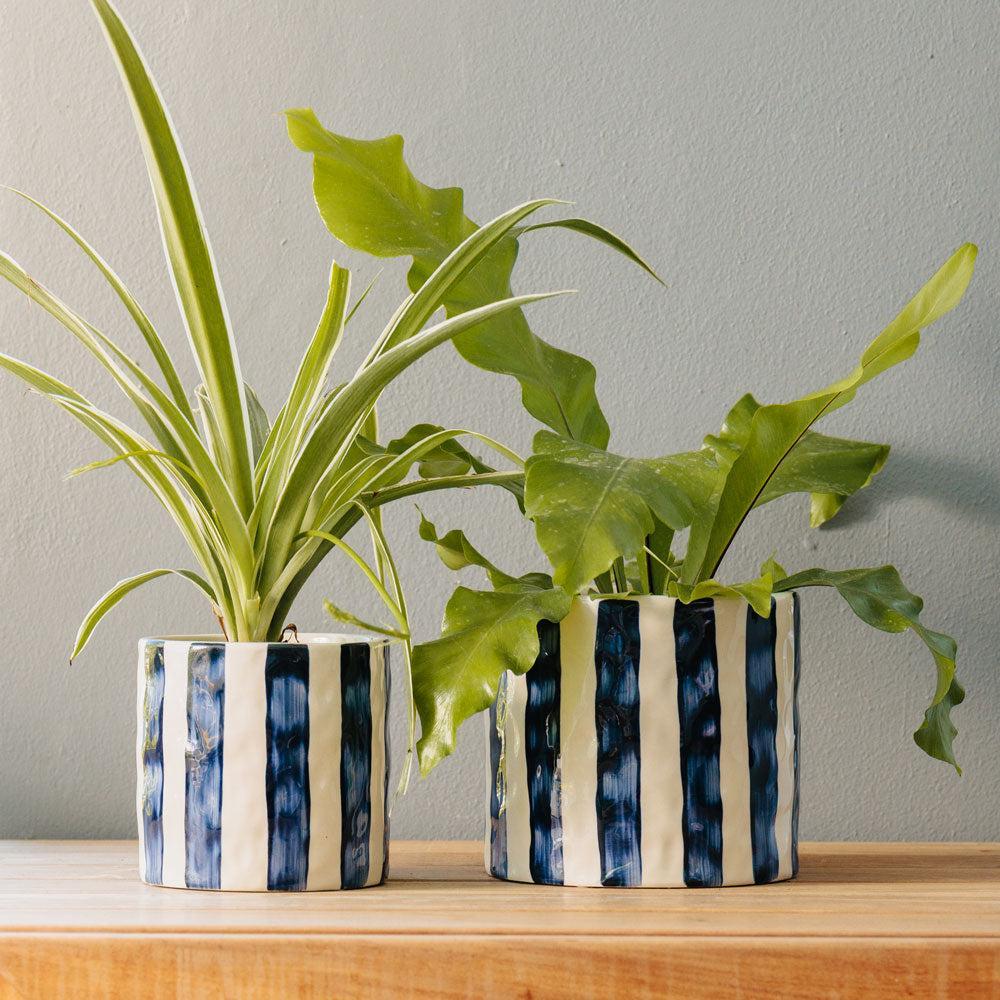 Home.Life Planter Natural Bold Stripe Ocean Bay-DÃ©cor