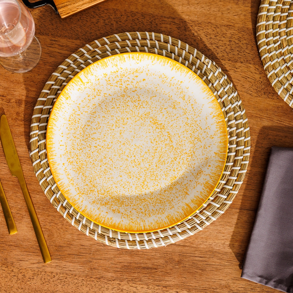 Home.Life Printed Glazed Dinner Plate Golden Haze-Plates