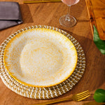 Home.Life Printed Glazed Dinner Plate Golden Haze